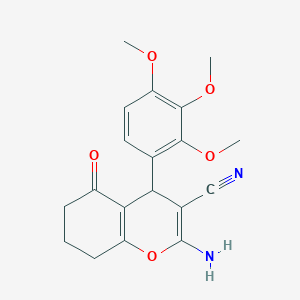 molecular formula C19H20N2O5 B335677 2-amino-5-oxo-4-(2,3,4-trimethoxyphenyl)-5,6,7,8-tetrahydro-4H-chromene-3-carbonitrile 