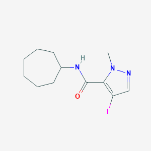 molecular formula C12H18IN3O B335681 N-cycloheptyl-4-iodo-1-methyl-1H-pyrazole-5-carboxamide 