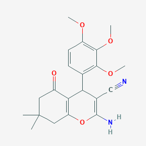 molecular formula C21H24N2O5 B335684 2-amino-7,7-dimethyl-5-oxo-4-(2,3,4-trimethoxyphenyl)-5,6,7,8-tetrahydro-4H-chromene-3-carbonitrile 