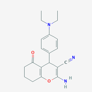 molecular formula C20H23N3O2 B335687 2-amino-4-[4-(diethylamino)phenyl]-5-oxo-5,6,7,8-tetrahydro-4H-chromene-3-carbonitrile 
