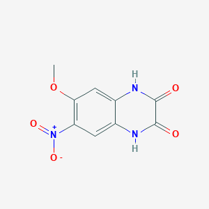 molecular formula C9H7N3O5 B3356870 1,4-Dihydro-6-methoxy-7-nitroquinoxaline-2,3-dione CAS No. 69399-57-1