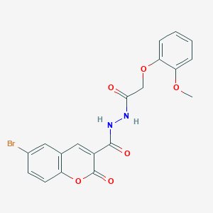 molecular formula C19H15BrN2O6 B335703 6-bromo-N'-[(2-methoxyphenoxy)acetyl]-2-oxo-2H-chromene-3-carbohydrazide 