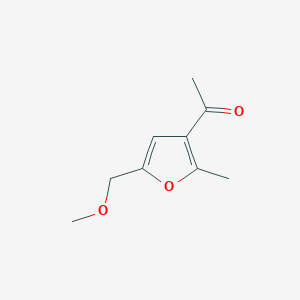 molecular formula C9H12O3 B3357046 1-[5-(Methoxymethyl)-2-methylfuran-3-yl]ethan-1-one CAS No. 70107-36-7