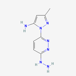 molecular formula C8H11N7 B3357101 3(2H)-Pyridazinone, 6-(5-amino-3-methyl-1H-pyrazol-1-yl)-, hydrazone CAS No. 70589-18-3