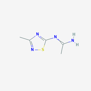 molecular formula C5H8N4S B3357313 N'-(3-methyl-1,2,4-thiadiazol-5-yl)ethanimidamide CAS No. 72212-82-9