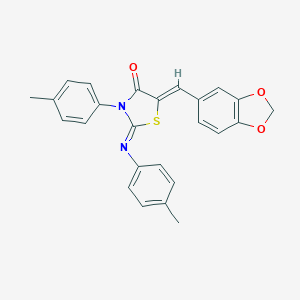 molecular formula C25H20N2O3S B335734 5-(1,3-Benzodioxol-5-ylmethylene)-3-(4-methylphenyl)-2-[(4-methylphenyl)imino]-1,3-thiazolidin-4-one 