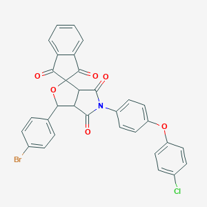 molecular formula C32H19BrClNO6 B335737 3-(4-bromophenyl)-5-[4-(4-chlorophenoxy)phenyl]-3a,6a-dihydrospiro[furo[3,4-c]pyrrole-1,2'-indene]-1',3',4,6(3H,5H)-tetrone 