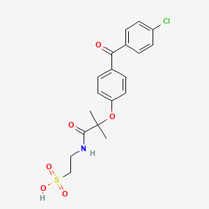 Ethanesulfonic acid, 2-((2-(4-(4-chlorobenzoyl)phenoxy)-2-methyl-1-oxopropyl)amino)-