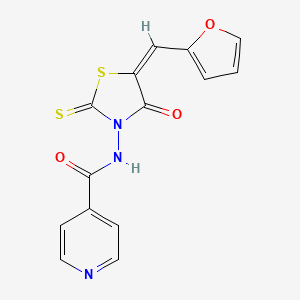 molecular formula C14H9N3O3S2 B3357398 N-(5-(2-Furanylmethylene)-4-oxo-2-thioxo-3-thiazolidinyl)-4-pyridinecarboxamide CAS No. 72732-41-3