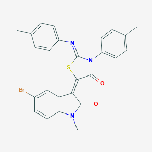 (5E)-5-(5-bromo-1-methyl-2-oxoindol-3-ylidene)-3-(4-methylphenyl)-2-(4-methylphenyl)imino-1,3-thiazolidin-4-one