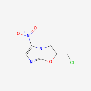 molecular formula C6H6ClN3O3 B3357475 Imidazo[2,1-b]oxazole, 2-(chloromethyl)-2,3-dihydro-5-nitro- CAS No. 73332-80-6