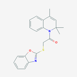 molecular formula C21H20N2O2S B335749 2-(Benzooxazol-2-ylsulfanyl)-1-(2,2,4-trimethyl-2H-quinolin-1-yl)-ethanone 