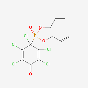 molecular formula C12H10Cl5O4P B3357525 2,5-Cyclohexadien-4-one, pentachloro-4-(diallylphosphono)- CAS No. 73806-36-7