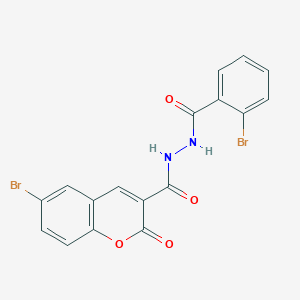 molecular formula C17H10Br2N2O4 B335757 6-bromo-N'-(2-bromobenzoyl)-2-oxo-2H-chromene-3-carbohydrazide 