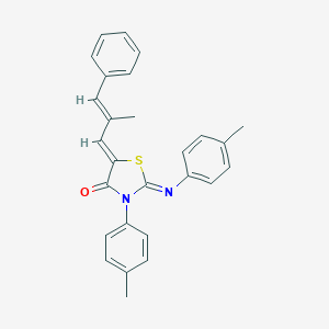 molecular formula C27H24N2OS B335763 3-(4-Methylphenyl)-2-[(4-methylphenyl)imino]-5-(2-methyl-3-phenyl-2-propenylidene)-1,3-thiazolidin-4-one 