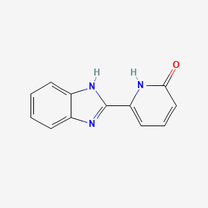 molecular formula C12H9N3O B3357636 2(1H)-Pyridinone, 6-(1H-benzimidazol-2-yl)- CAS No. 74356-83-5