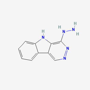 molecular formula C10H9N5 B3357638 4H-Pyridazino(4,5-b)indol-4-one, 3,5-dihydro-, hydrazone CAS No. 74377-94-9