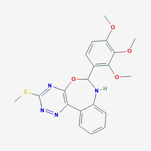molecular formula C20H20N4O4S B335768 3-(Methylsulfanyl)-6-(2,3,4-trimethoxyphenyl)-6,7-dihydro[1,2,4]triazino[5,6-d][3,1]benzoxazepine 