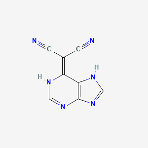 molecular formula C8H4N6 B3357685 (1,7-Dihydro-6H-purin-6-ylidene)propanedinitrile CAS No. 74512-36-0