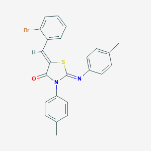 molecular formula C24H19BrN2OS B335770 5-(2-Bromobenzylidene)-3-(4-methylphenyl)-2-[(4-methylphenyl)imino]-1,3-thiazolidin-4-one 
