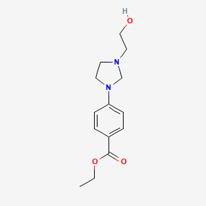 molecular formula C14H20N2O3 B3357733 Ethyl 4-[3-(2-hydroxyethyl)imidazolidin-1-yl]benzoate CAS No. 7494-28-2