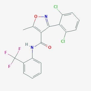 molecular formula C18H11Cl2F3N2O2 B335780 3-(2,6-dichlorophenyl)-5-methyl-N-[2-(trifluoromethyl)phenyl]-1,2-oxazole-4-carboxamide 