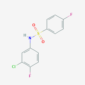 molecular formula C12H8ClF2NO2S B335782 N-(3-chloro-4-fluorophenyl)-4-fluorobenzenesulfonamide 