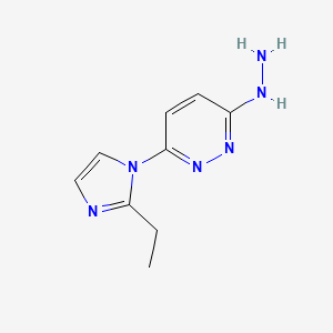 3(2H)-Pyridazinone, 6-(2-ethyl-1H-imidazol-1-yl)-, hydrazone, hydrate (2:1)