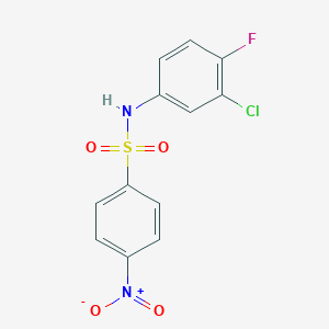 molecular formula C12H8ClFN2O4S B335785 N-(3-chloro-4-fluorophenyl)-4-nitrobenzenesulfonamide 
