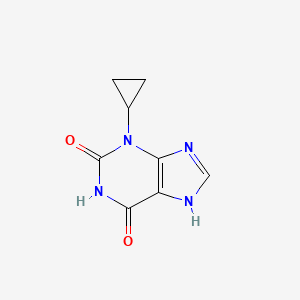 molecular formula C8H8N4O2 B3357855 1H-Purine-2,6-dione, 3,7-dihydro-3-cyclopropyl- CAS No. 75914-65-7