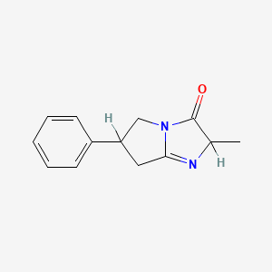 molecular formula C13H14N2O B3357952 2,5,6,7-Tetrahydro-2-methyl-6-phenyl-3H-pyrrolo(1,2-a)imidazol-3-one CAS No. 76696-74-7