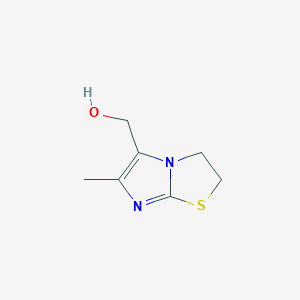 molecular formula C7H10N2OS B3357987 (6-Methyl-2,3-dihydroimidazo[2,1-b][1,3]thiazol-5-yl)methanol CAS No. 76919-43-2