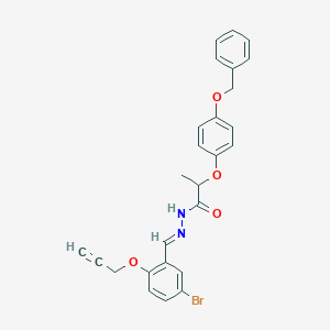 molecular formula C26H23BrN2O4 B335810 2-[4-(benzyloxy)phenoxy]-N'-[5-bromo-2-(2-propynyloxy)benzylidene]propanohydrazide 