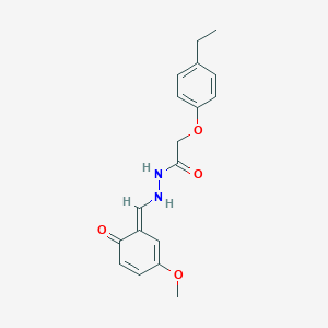 2-(4-ethylphenoxy)-N'-[(E)-(3-methoxy-6-oxocyclohexa-2,4-dien-1-ylidene)methyl]acetohydrazide