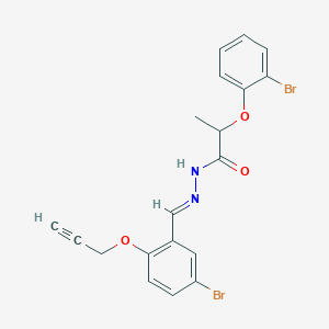 molecular formula C19H16Br2N2O3 B335816 2-(2-bromophenoxy)-N'-[5-bromo-2-(2-propynyloxy)benzylidene]propanohydrazide 