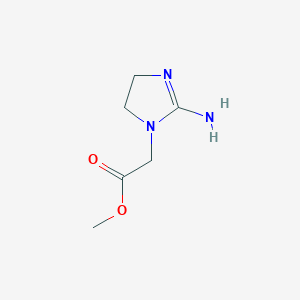 molecular formula C6H11N3O2 B3358163 1H-Imidazole-1-acetic acid, 2-amino-4,5-dihydro-, methyl ester CAS No. 775517-90-3