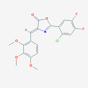 molecular formula C19H14ClF2NO5 B335818 2-(2-chloro-4,5-difluorophenyl)-4-(2,3,4-trimethoxybenzylidene)-1,3-oxazol-5(4H)-one 