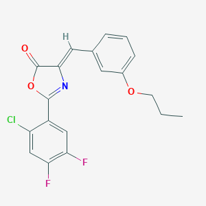 molecular formula C19H14ClF2NO3 B335820 2-(2-chloro-4,5-difluorophenyl)-4-(3-propoxybenzylidene)-1,3-oxazol-5(4H)-one 