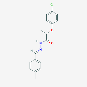 molecular formula C17H17ClN2O2 B335831 2-(4-chlorophenoxy)-N'-(4-methylbenzylidene)propanohydrazide 