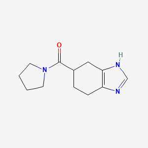molecular formula C12H17N3O B3358317 pyrrolidin-1-yl(4,5,6,7-tetrahydro-1H-benzo[d]imidazol-5-yl)methanone CAS No. 788124-61-8