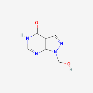 molecular formula C6H6N4O2 B3358380 4H-Pyrazolo(3,4-d)pyrimidin-4-one, 1,5-dihydro-1-(hydroxymethyl)- CAS No. 79570-57-3