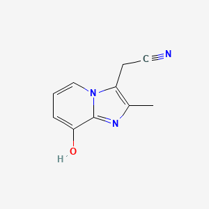 B3358404 Imidazo[1,2-a]pyridine-3-acetonitrile, 8-hydroxy-2-methyl- CAS No. 79707-49-6