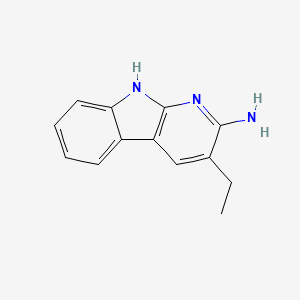 molecular formula C13H13N3 B3358409 2-Amino-3-ethyl-9H-pyrido(2,3-b)indole CAS No. 79801-89-1