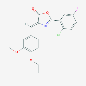 molecular formula C19H15ClINO4 B335851 2-(2-chloro-5-iodophenyl)-4-(4-ethoxy-3-methoxybenzylidene)-1,3-oxazol-5(4H)-one 