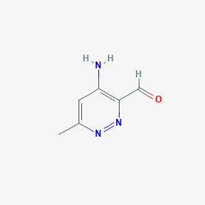 molecular formula C6H7N3O B3358536 4-Amino-6-methylpyridazine-3-carbaldehyde CAS No. 80887-03-2