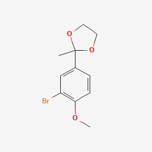 molecular formula C11H13BrO3 B3358594 2-(3-Bromo-4-methoxyphenyl)-2-methyl-1,3-dioxolane CAS No. 81224-34-2