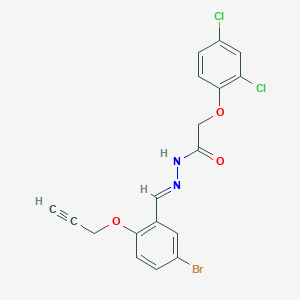 molecular formula C18H13BrCl2N2O3 B335860 N'-[5-bromo-2-(2-propynyloxy)benzylidene]-2-(2,4-dichlorophenoxy)acetohydrazide 