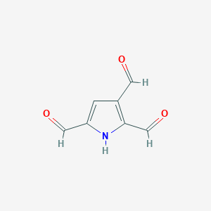 molecular formula C7H5NO3 B3358678 1H-Pyrrole-2,3,5-tricarbaldehyde CAS No. 81697-99-6
