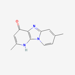 molecular formula C12H11N3O B3358726 Dipyrido(1,2-a:3',2'-d)imidazol-4-ol, 2,7-dimethyl- CAS No. 81810-07-3