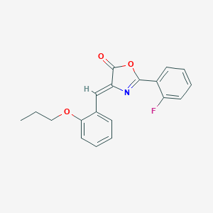 molecular formula C19H16FNO3 B335876 2-(2-fluorophenyl)-4-(2-propoxybenzylidene)-1,3-oxazol-5(4H)-one 
